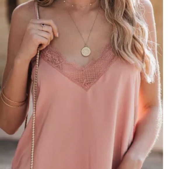 BLUSH Dusty Rose Lace v Chic Cami - Picture 4 of 8
